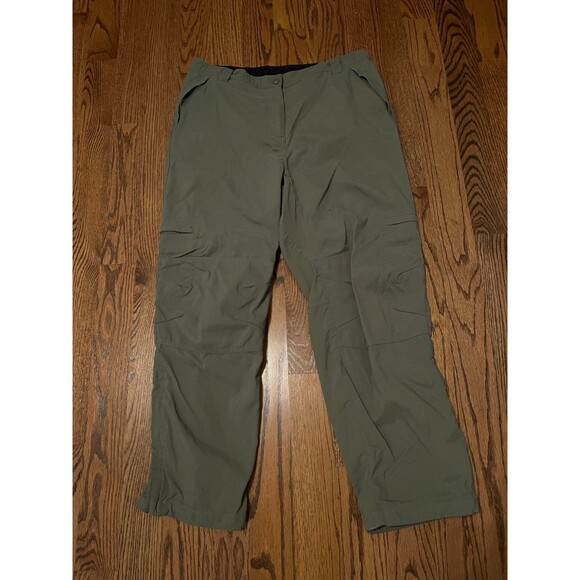 LL Bean Pants Womens XL Pet Khaki Olive Green Nylon Pants - Picture 1 of 4